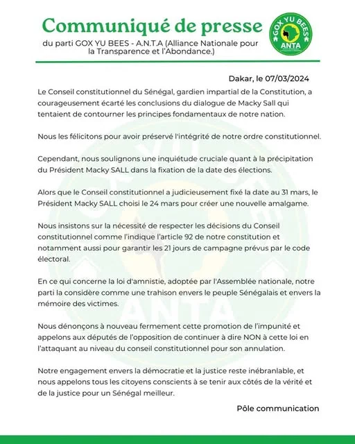 Communiqué : Décision courageuse du Conseil constitutionnel
